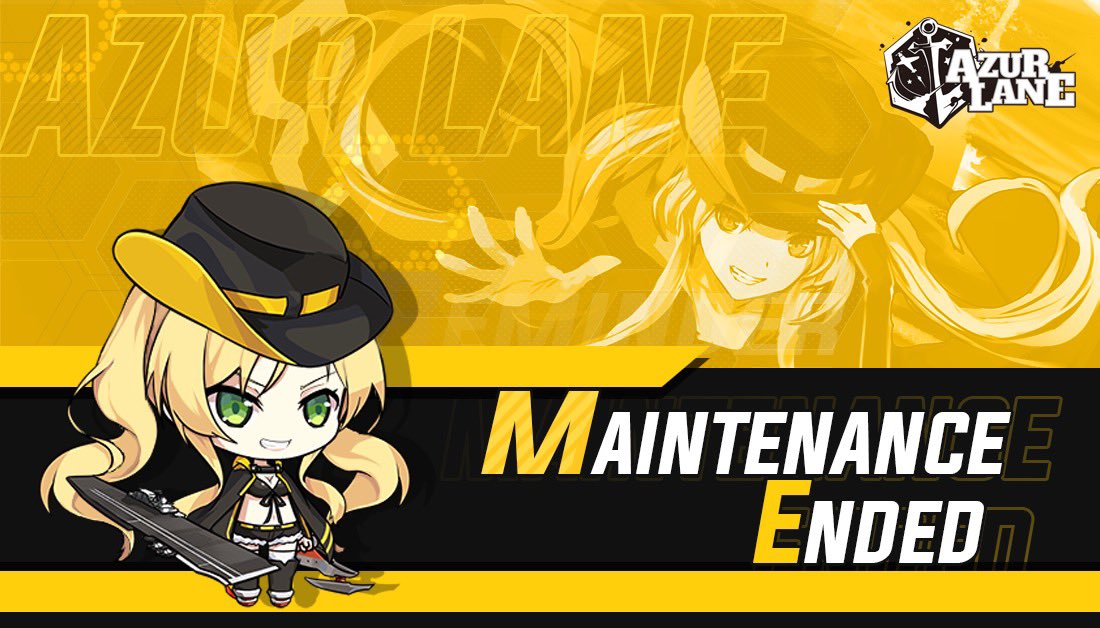 Dear Commander, Maintenance has ended & all servers are now up and running. For any questions, contact us: al.cs@yo-star.com #AzurLane #Yostar