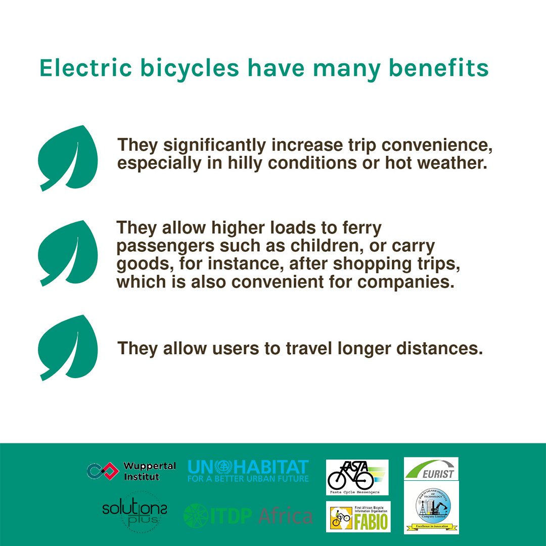 SOLUTIONSplus & Urban Electric Mobility Initiative (@solutions_eu) on Twitter photo #Electricbicycles can serve as an #environmentalyfriendly mode of transport, improve access to #publictransport, provide greener vehicles for urban deliveries, encourage healthier lifestyles&offer more affordable mobility in the face of rising petrol prices <a href="/Wupperinst/">Wuppertal Institut</a> <a href="/UNHABITAT/">UN-Habitat</a> #Electricbicycles can serve as an #environmentalyfriendly mode of transport, improve access to #publictransport, provide greener vehicles for urban deliveries, encourage healthier lifestyles&offer more affordable mobility in the face of rising petrol prices <a href="/Wupperinst/">Wuppertal Institut</a> <a href="/UNHABITAT/">UN-Habitat</a>