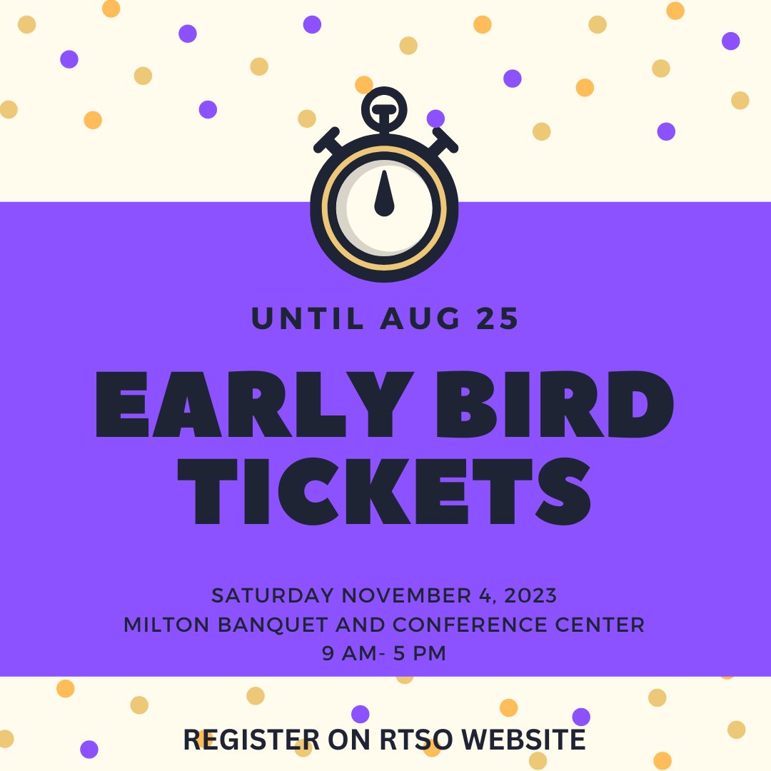 Get your early bird tickets for our conference happening  on Nov 4. Early bird tickets are available until Aug 25th! Conference registration: rtso.ca/inspire-2023-c…