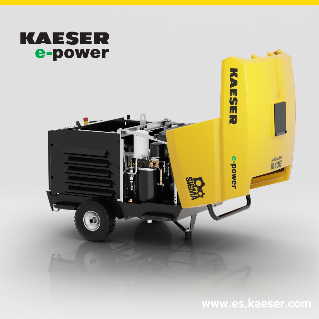 MOBILAIR e-power 🔌💚
Los compresores móviles eléctricos de KAESER pueden utilizarse en cualquier lugar donde haya una toma eléctrica. 

 #power #epower #compresorelectrico
