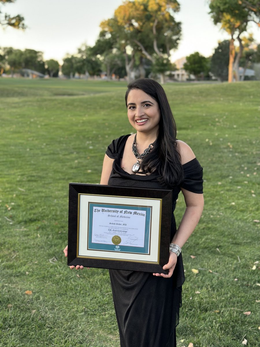 UNMSOM_GI's tweet photo. Congratulations to our recent @UNMSOM_GI #GIFellow graduate Dr. Sakshi Sahni @TheSakMD who will be Hospital employed Gastroenterologist at Advocate Aurora Health - Good Samaritan Hospital. #GITwitter Good luck on your next adventure! https://t.co/k7wNJrm3Sw