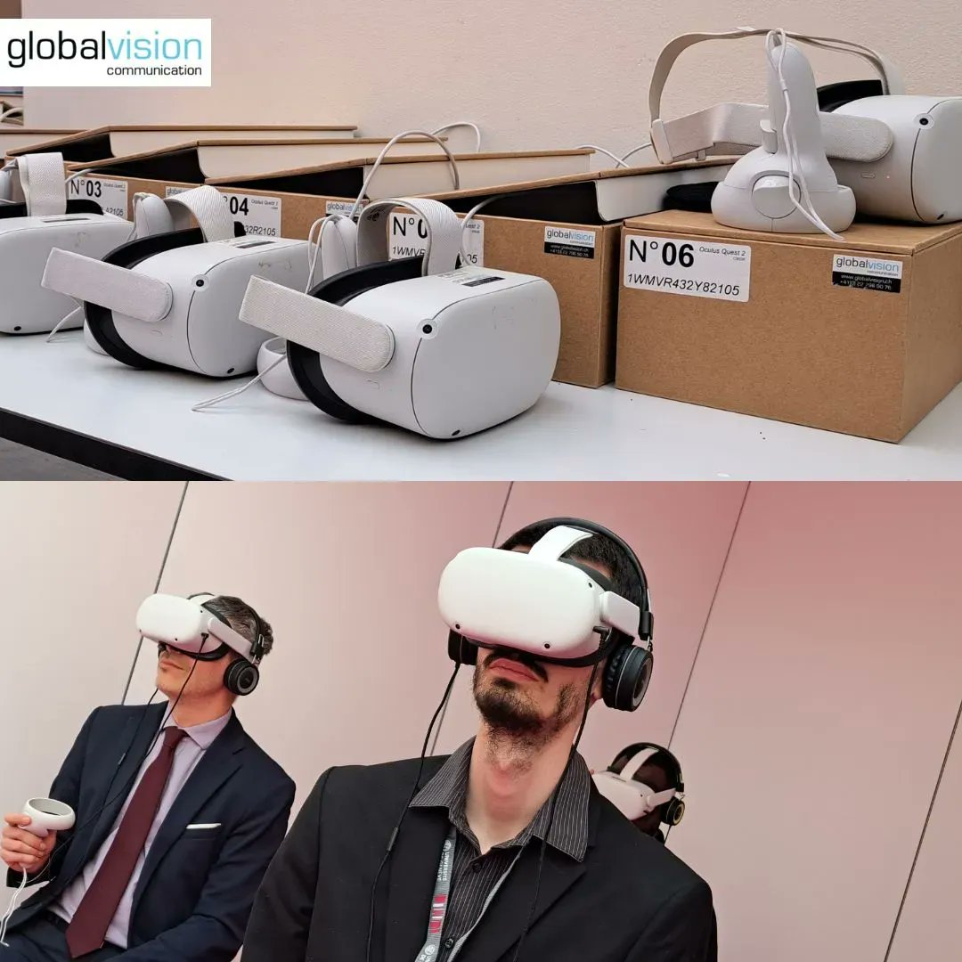 GlobalVision360's tweet photo. Elevate your business with GlobalVision's VR headset rentals. 🌐🚀 Take your workshops, consulting, and training to the next level with immersive VR experiences. https://t.co/WtzMUM5tcm