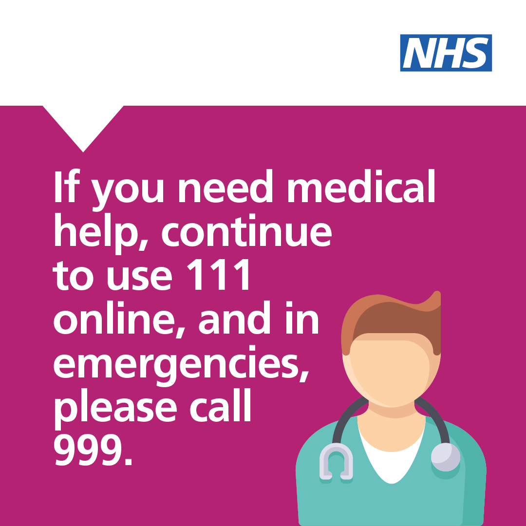 This week, some services may be affected due to strike action.

Please continue to come forward for NHS care, if you need medical help use 111 online, and in emergencies, please call 999.