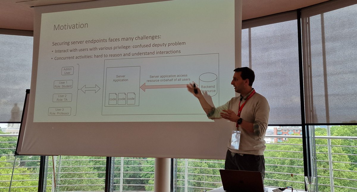 DIMVAConf's tweet photo. #DIMVA Session #4 with Kevin van Liebergen diving into the VirusTotal File Feed and Timothy Wood using Container Isolation to reduce risk and understand vulnerabilities https://t.co/IUclRiphpV