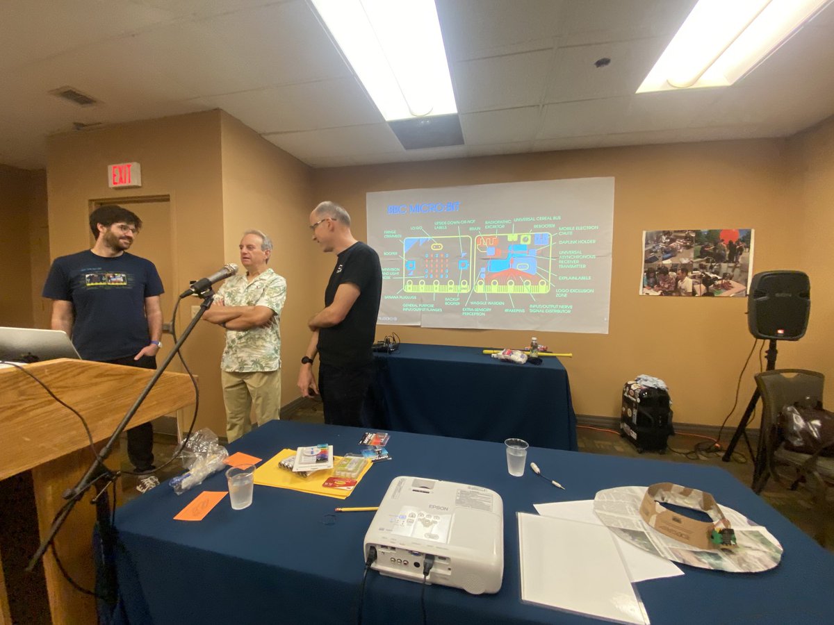 Best microcontrollers schematic ever! Getting ready for Garett Stockdale to speak about inventing the #microbit #cmk23