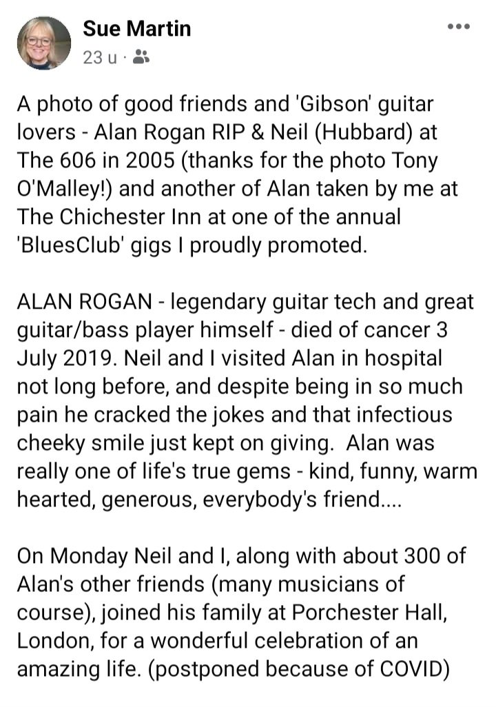 BluesClubBand's tweet photo. Tribute to Alan Rogan , thanks Sue Martin ! https://t.co/U2dpv9TLsp