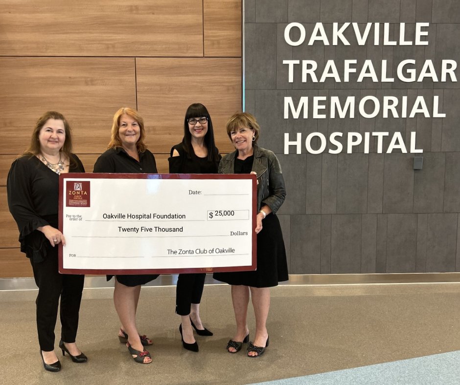 Thank you to our friends at @ZontaOakville for their continued and generous support! Their donation of $25,000 will do wonders in supporting women's health program & services.

Kudos to the dedicated members of Zonta Club for their unwavering commitment. 💛