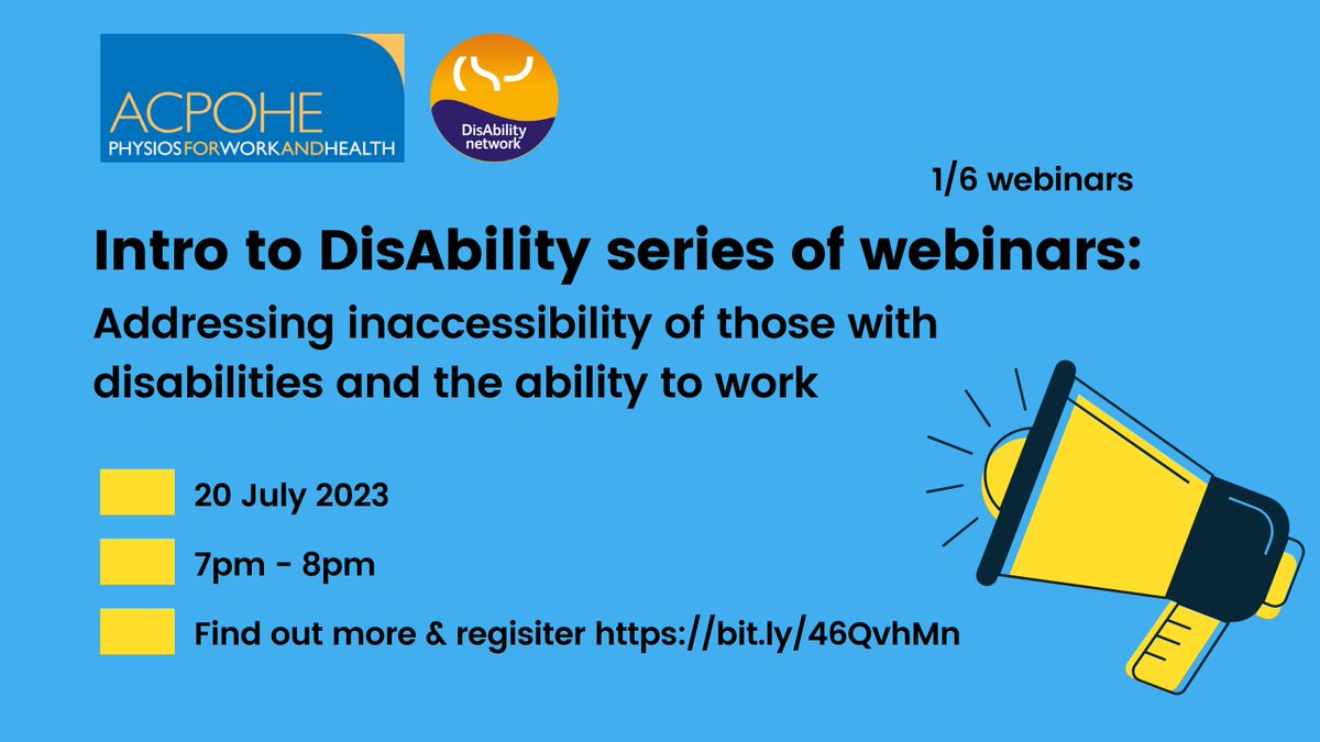 sflgchamberlain's tweet photo. Exciting collaboration between @ACPOHE & @cspdisability will see a 6 part webinar series over the next year!
First webinar taking place 20 July, open to all.
Featuring speaker @GreetJanssens Co-chair @cspdisability
Find out more & register today! https://t.co/GVIgpdbGAQ https://t.co/Qgkyi0MxMi