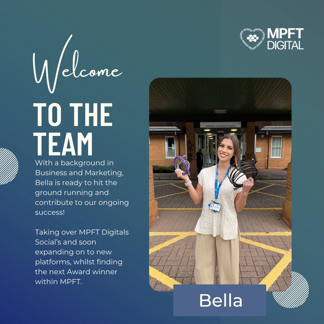 MpftDigital's tweet photo. 🌟 Introducing Our New Team Members in MPFT Digital! 🌟

We are thrilled to welcome some new additions to our team! 

Say hello to the new individuals Gavin (Business Support Officer) and Bella (Engagement Manager) who are joining MPFT Digital. 👋

#NewTeamMembers #NHSJobs https://t.co/9W922rDREA