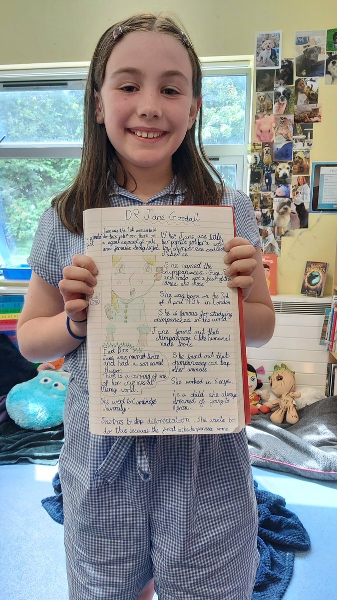 Some amazing fact files on Jane Goodall today, it's safe to say the children were fascinated by her work! #wclpsscience <a href="/JaneGoodallInst/">Dr. Jane Goodall & the Jane Goodall Institute</a>