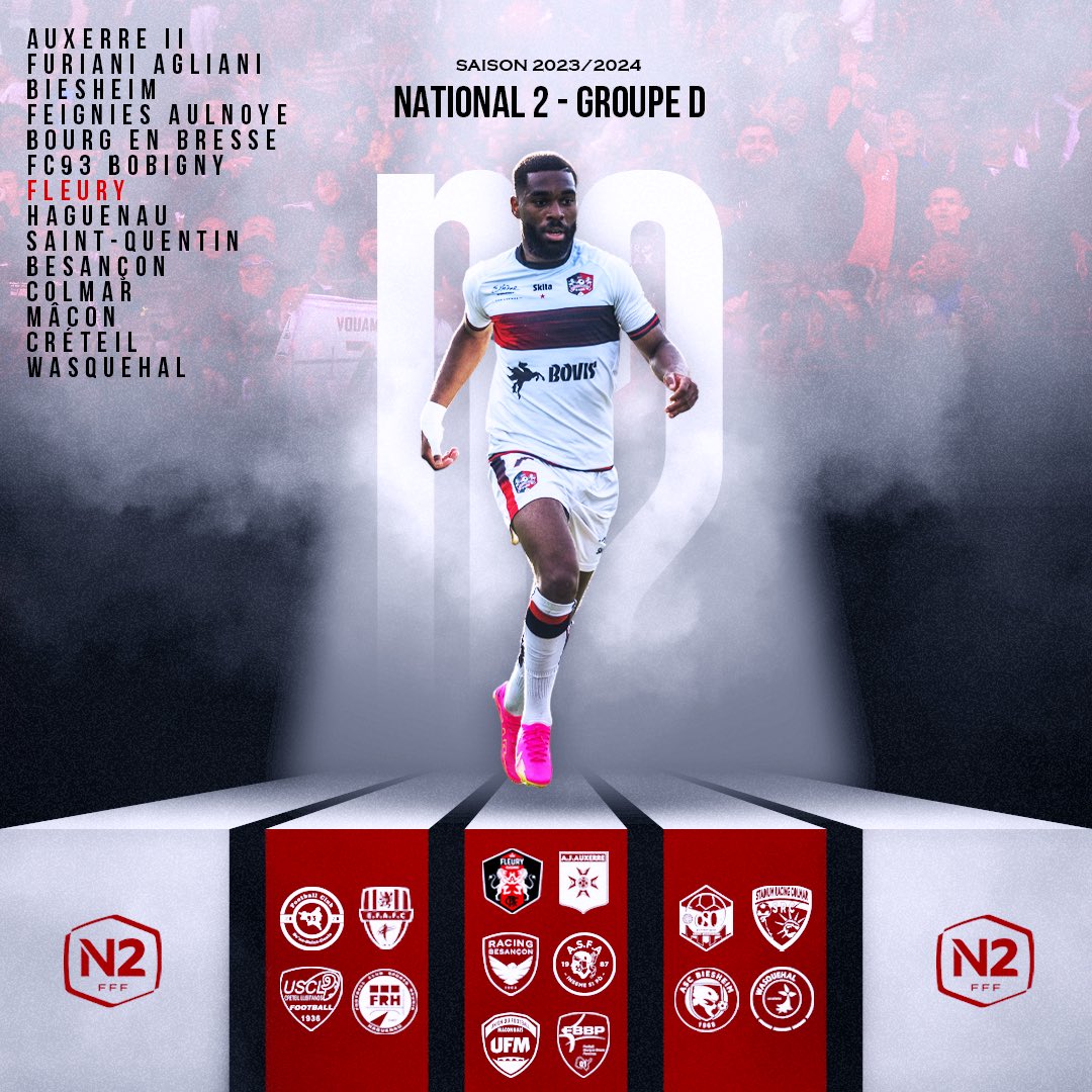 FCFleury91's tweet photo. 🆕🔔 Pour la saison 2023/2024, 𝐧𝐨𝐬 𝐋𝐢𝐨𝐧𝐬 𝐞́𝐯𝐨𝐥𝐮𝐞𝐫𝐨𝐧𝐭 𝐝𝐚𝐧𝐬 𝐥𝐞 𝐠𝐫𝐨𝐮𝐩𝐞 𝐃 𝐝𝐞 𝐍𝐚𝐭𝐢𝐨𝐧𝐚𝐥 𝟐. 

👋 @AJA @AglianiAs #ASCBiesheim #FeigniesAulnoyeFC @FBBP01 @fc93officiel @HaguenauFr @OSQFOOT @racing_besancon @sr_colmar @uf_maconnais @uscl_football  @WasquehalFoot