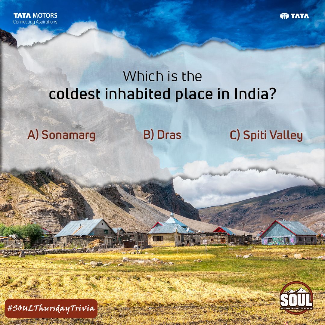 TataMotors_Cars's tweet image. Hint:  This is famously referred to as &apos;The Gateway to Ladakh&apos; 🤩​
​​
Comment your answers below.​​
​
#DriveWithSOUL #SOULThursdayTrivia #ConnectWithSOUL #TataHarrier #TataSafari #Quiz #TataMotorsPassengerVehicles