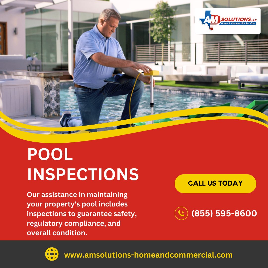 AMSolutions281's tweet image. Dive into worry-free relaxation with AM Solutions Home &amp;amp; Commercial Services. Our pool inspection services ensure the safety and functionality of your aquatic oasis. Trust us to uncover any potential issues and ensure your pool is ready for endless enjoyment. 🏊‍♂️🔍#PoolInspections