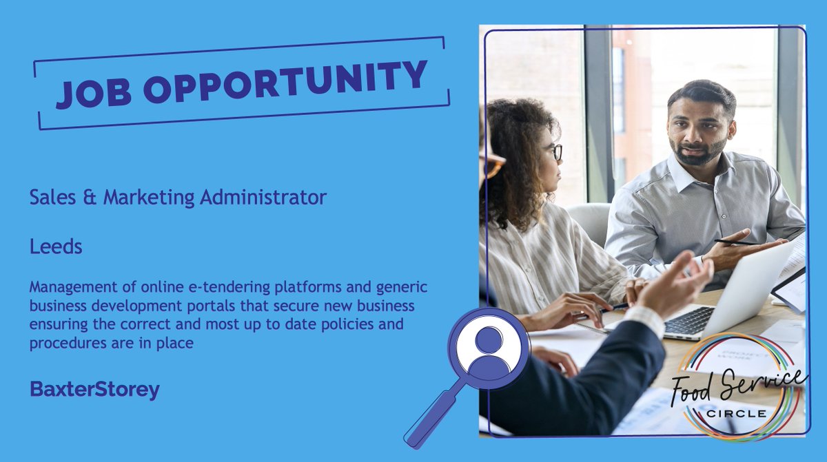 **Sales &amp; Marketing Administrator**

This is a fantastic opportunity for an inspirational and enthusiastic Sales &amp; Marketing Administrator to grow and develop within <a href="/BaxterStorey/">BaxterStorey</a> Want to know more? Follow the link. #HospitalityJobs

ow.ly/4P8F50P7Len