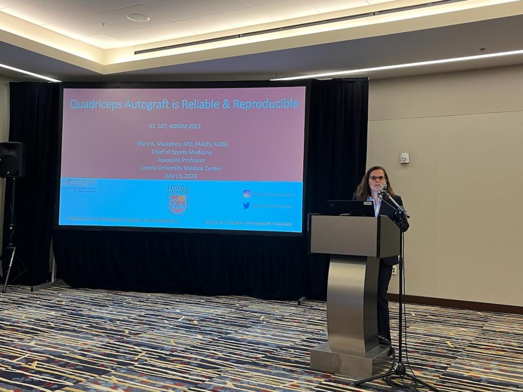 marykmulcaheymd's tweet image. Kicking off #AOSSM2023 with our ICL on optimizing #ACL reconstruction! 

✳️ BTB vs Hamstring vs Quad autograft
✳️ Evolution of quad autograft harvest technique
✳️ Augmenting ACL reconstruction with LET, ALL recon, &amp;amp;/or internal brace
#orthotwitter #laudthequad