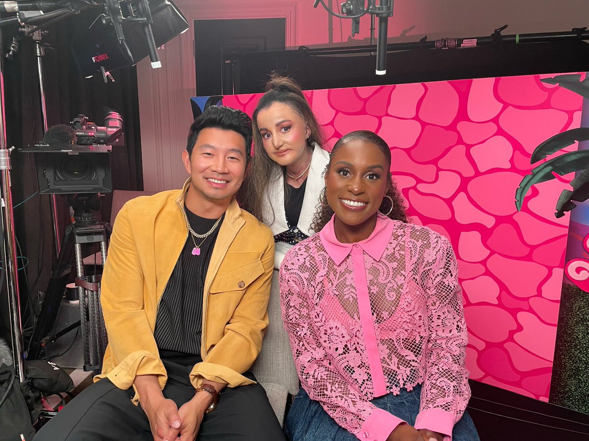 Just interviewed for the film of the year #barbie with the amazing @issarae & @simuliu #barbiemovie