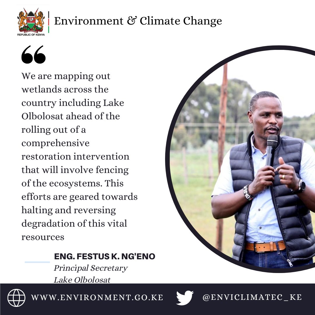 EnviClimateC_Ke's tweet photo. We are mapping out wetlands across the country including Lake Olbolosat ahead of the rolling out of a comprehensive restoration intervention that will involve fencing of the ecosystems ~PS Eng Ng'eno #WetlandsRestoration #EcosystemRestoration https://t.co/1aspRqzp4p