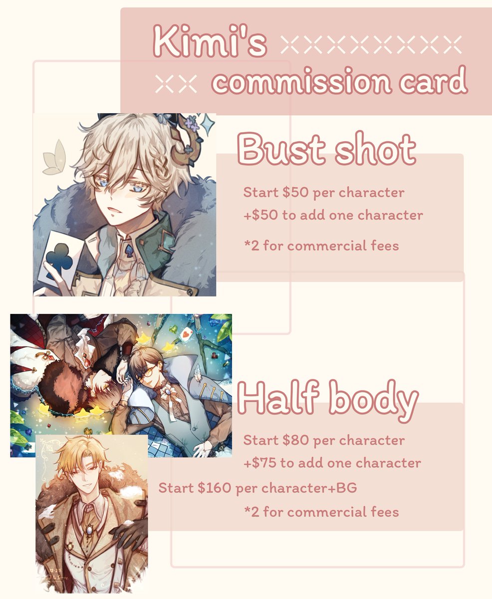kimi247sleepy's tweet image. ❄️RT is much appreciated (`・ω・´)ゞ
I'll post all of my art service here! feel free to DM if you are interested in them /v\
*the slots for this month are open❄️
if I have new type of my commission I'll update here