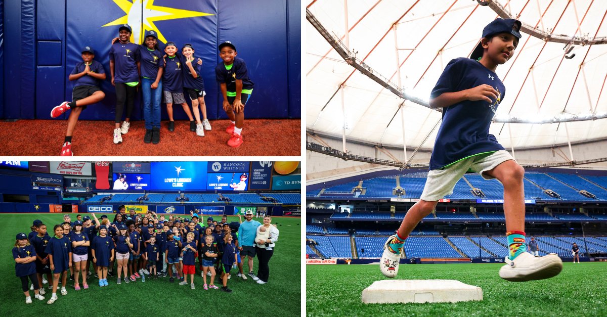 Batter Up! Baseball and summer are a match made in heaven, and our kids had so much fun participating in the Lowe's Legends Clinic with the <a href="/RaysBaseball/">Tampa Bay Rays</a>!