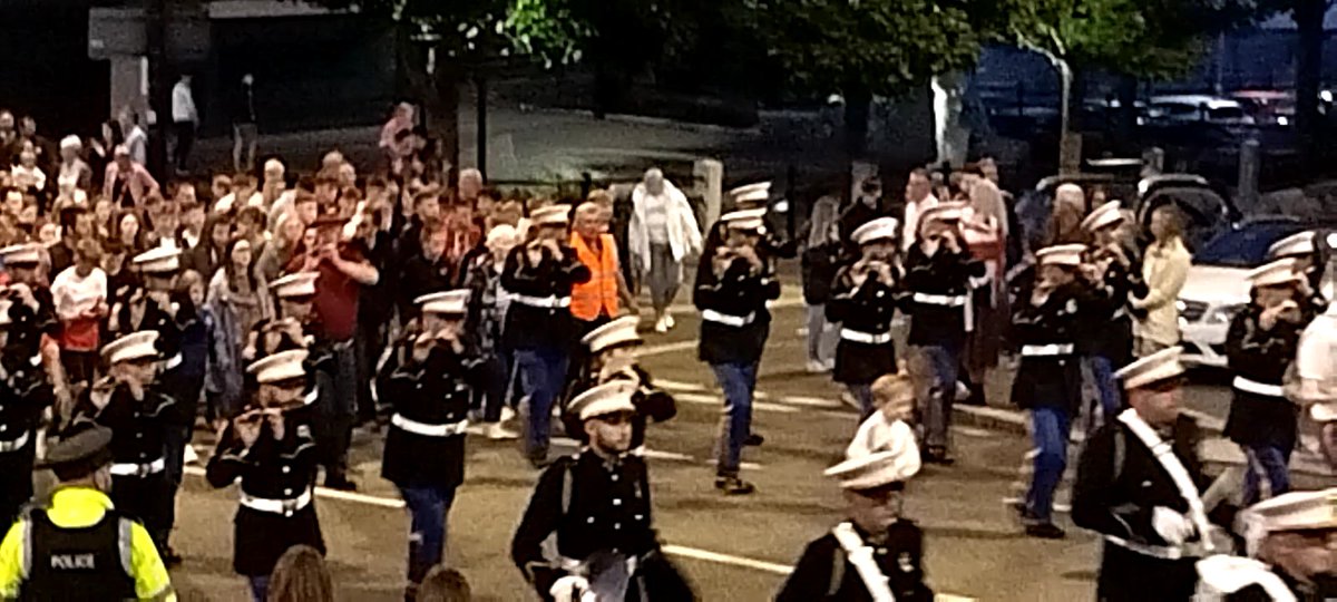 ambutran's tweet image. To round off our Twelfth, Ambutran was in Kilkeel for the Mourne Defenders'  homecoming parade, when most of the town appears to turn out for just one band.