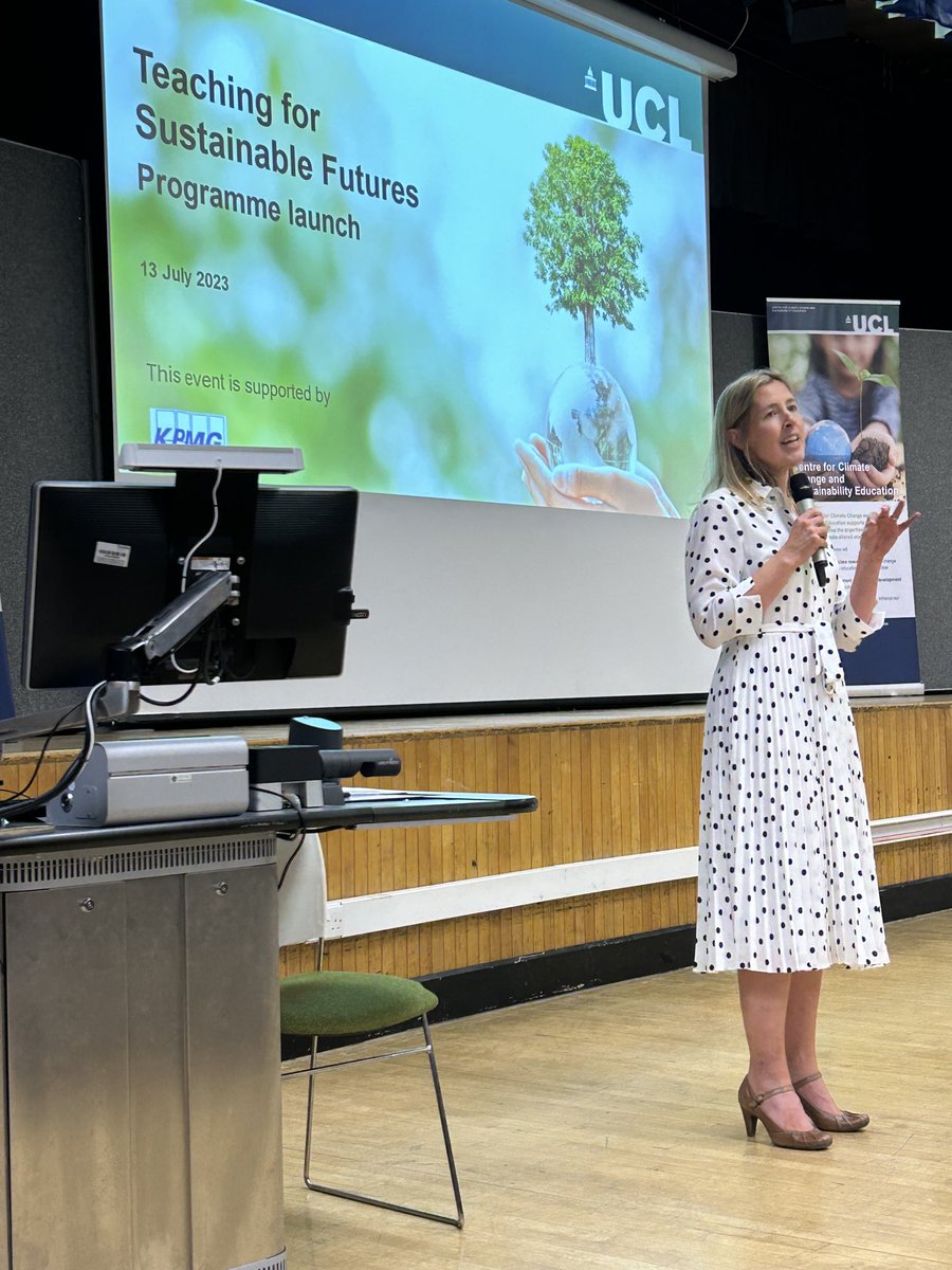 ⁦<a href="/GeoWalshe/">Professor Nicola Walshe</a>⁩ introduces the launch of Teaching for Sustainability Education ⁦<a href="/IOE_London/">UCL Institute of Education</a>⁩
