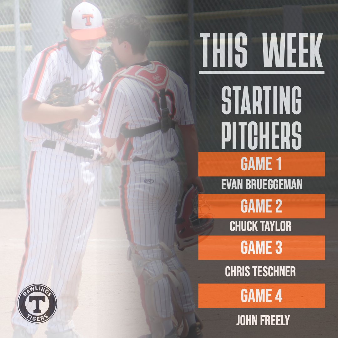 Tigers15uMach's tweet photo. This weekends pitching rotation at the @UandCBaseball Show Me State Open!

@Rawlings_Tigers 
@RecruitTigers 
@stltigers https://t.co/4lUaAOo1se