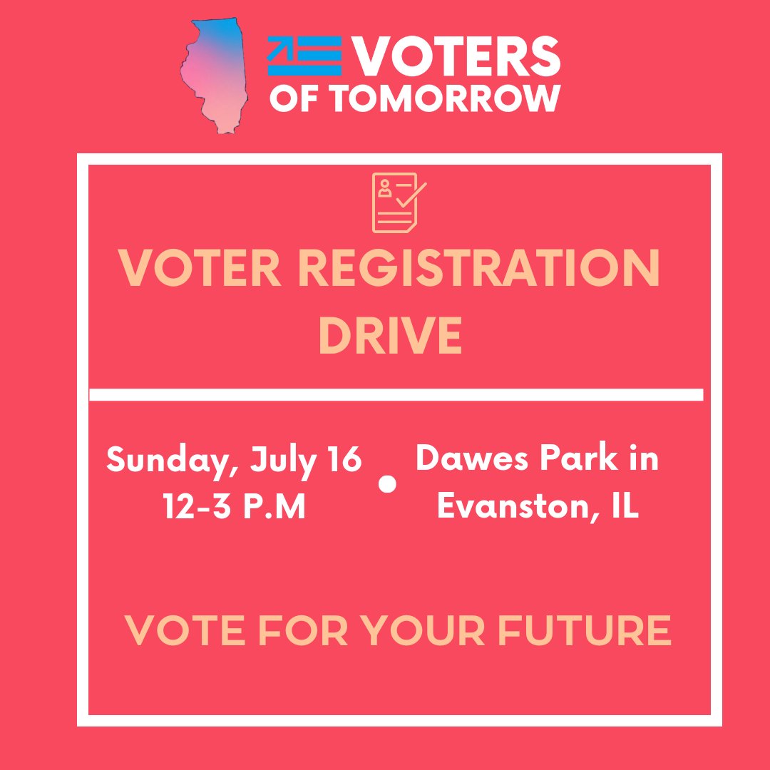 VOTIllinois's tweet photo. Please join us this Sunday for our first Voter Registration Drive. @VotersTomorrow https://t.co/hDqKsrB7kI