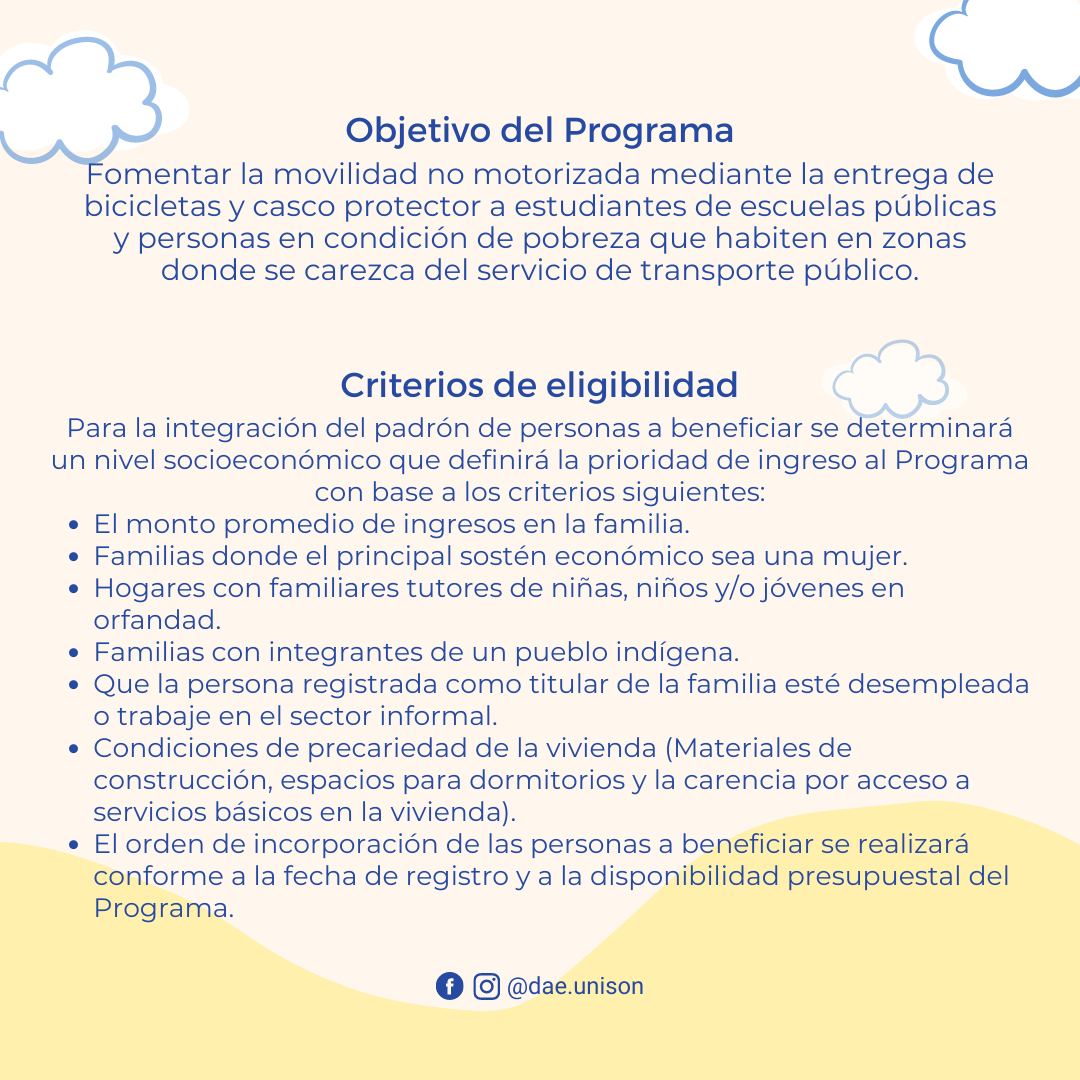 SoyUnison's tweet photo. La Secretaría de Desarrollo Social invita a estudiantes Unison #CampusHermosillo, en condiciones de desventaja social, a participar por la oportunidad de obtener una bicicleta y casco. Escanea el QR, llena los formatos, recopila los documentos y súbelos. https://t.co/mZeO3K7Las