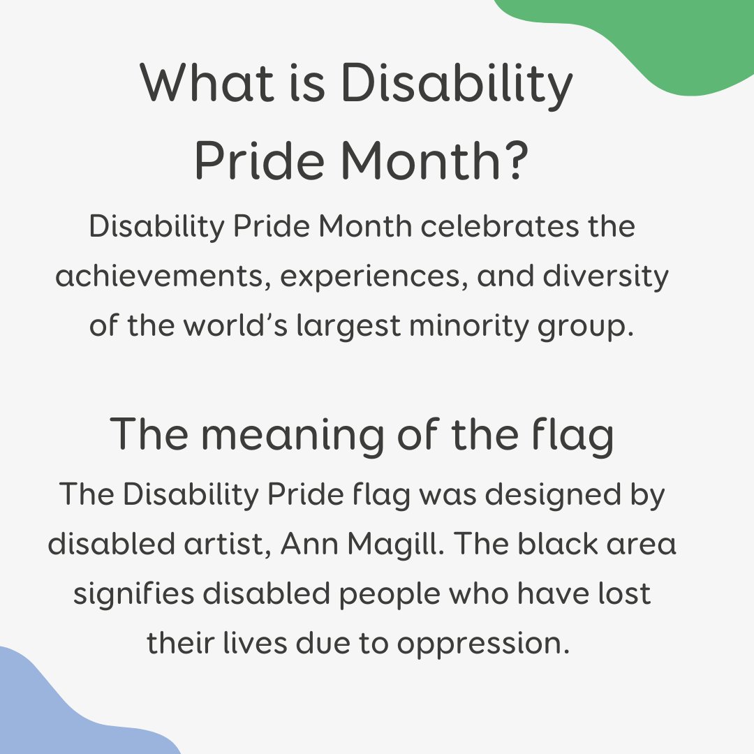 ThinkSmartbox's tweet photo. July is Disability Pride Month!🙌

Join us in celebrating the achievements, experiences, and diversity of the world’s largest minority group.

Learn more about Disability Pride Month here: https://t.co/GZAf6IGs8q https://t.co/Ctf4luPJdd