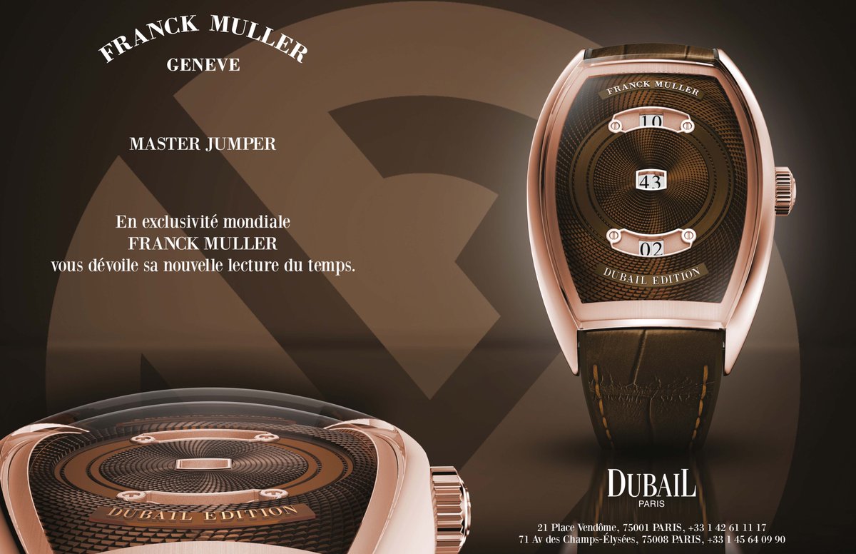 cotedesmontres's tweet photo. #FranckMuller #MasterJumper #Dubail Edition - Une nouvelle pièce emblématique présentée en avant-première mondiale dans les boutiques de #Dubail à #Paris : des écrins de choix pour l’éclosion de cette nouvelle collection.
@FranckMuller @DubailParis
https://t.co/LpMBZMUnAp https://t.co/w2App2b7Ux