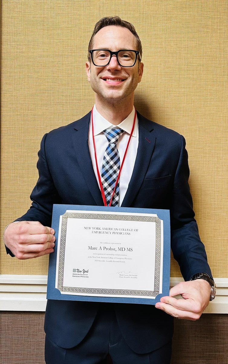 Big kudos to @probstMD and Drs Dana Sacco and Ed Suh on winning best oral presentation and section abstract for their individual talks on substance use and high sensitivity troponin. @ColumbiaEM pride! @NYACEP