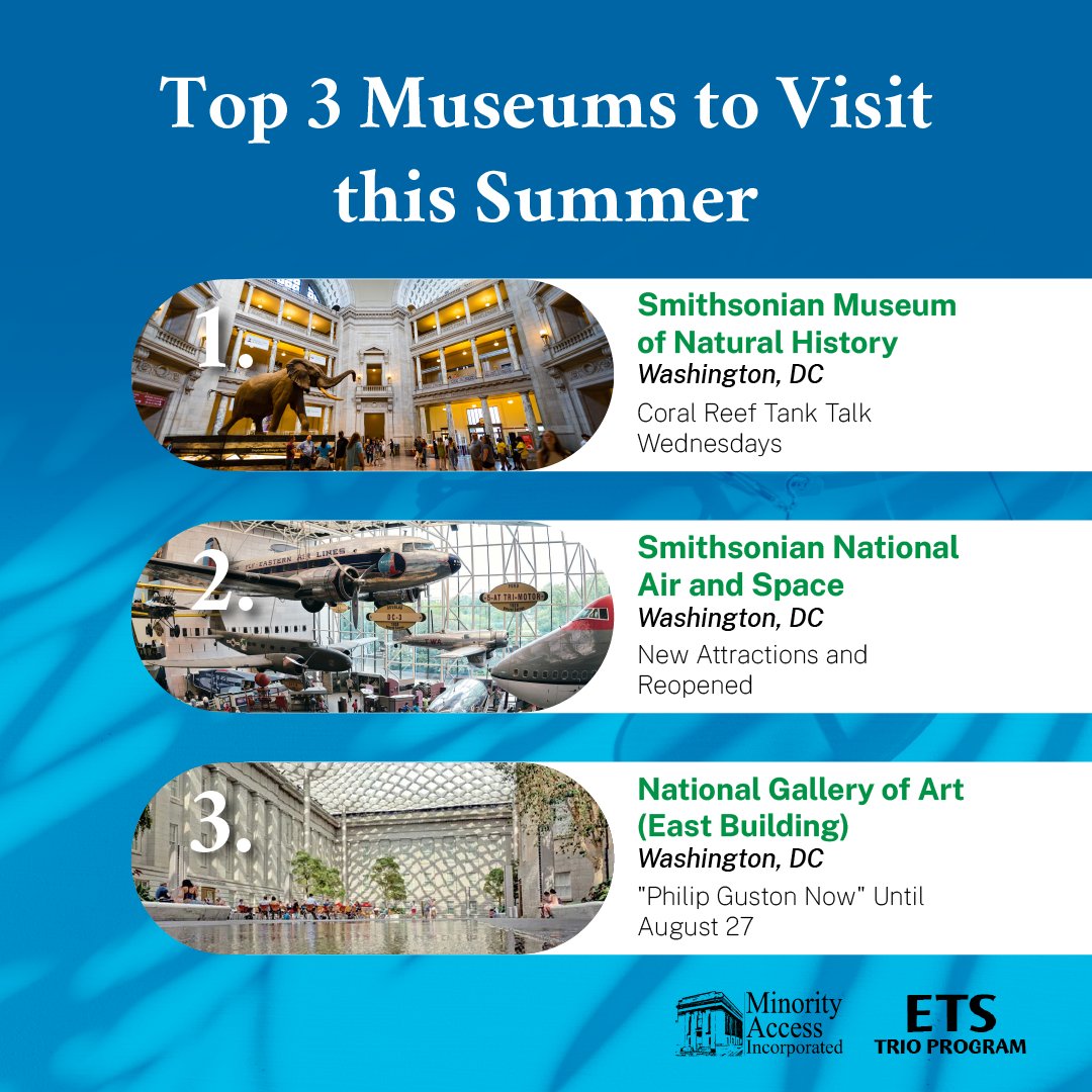 mai_etsprogram's tweet image. Top 3 Museums to Visit this Summer! #smithsonian #DC #museum