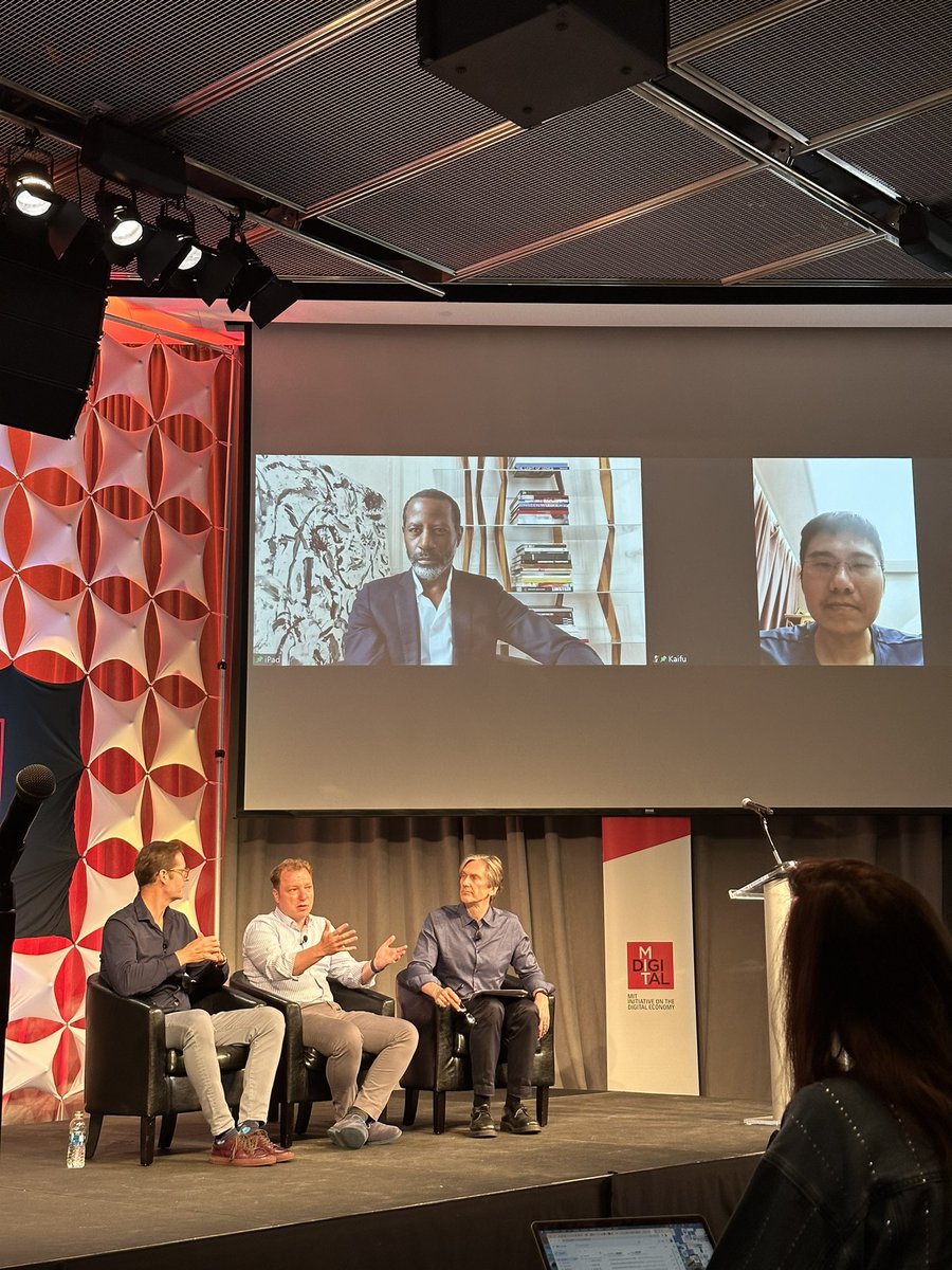 Great panel discussion “AI and U” @mit_ide platform strategy summit with @InfoEcon Jim Wilson @Accenture Christian Freytag @SAP Kaifu Zhang @AlibabaGroup and Hamilton Mann @thalesgroup Touching on how humans can use #AI to augment their work and the need for managers to adapt