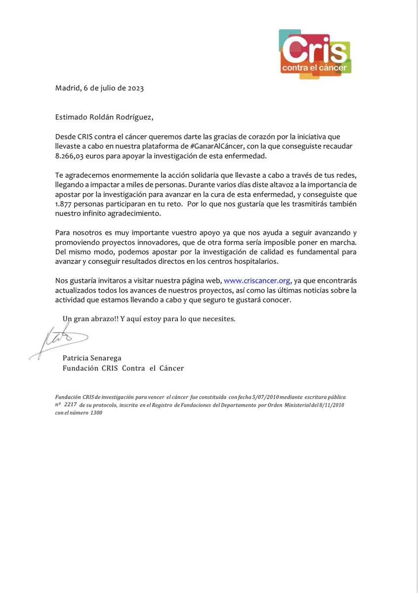 Nunca lo hago, pero este caso os pido un like y retweet para su difusión y así llegue a todos aquellos que donamos por esta buena causa o simplemente le dieron difusión. Gracias por mi parte a todos y saludos o los 4 afortunados que vivieron la Fórmula 1 en el GP de España🤗❤️🔁