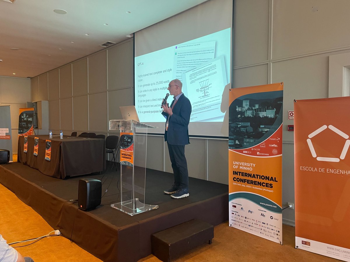 paams_events's tweet photo. 🗣️#PlenaryTalk | "Generative AI: Implications for Assessment and Learning" by Professor Mike Sharples, Institute of Educational Technology The Open University, UK.
He talks about how generative AI systems like ChatGPT are already disrupting education.
#PAAMSConference #PAAMS23 https://t.co/9VFmmJvbNT