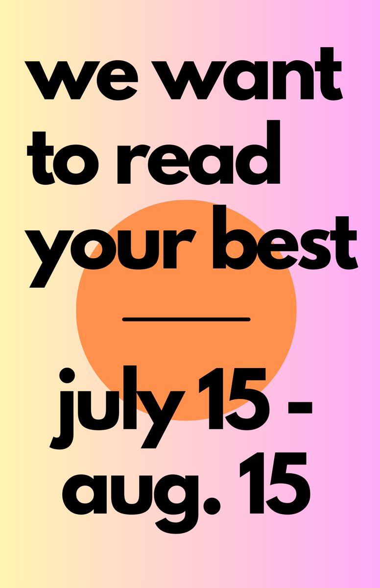 📣 We open for submissions for issue 11 (🥲) this Saturday! 

Please spread the word. 🍊🧡