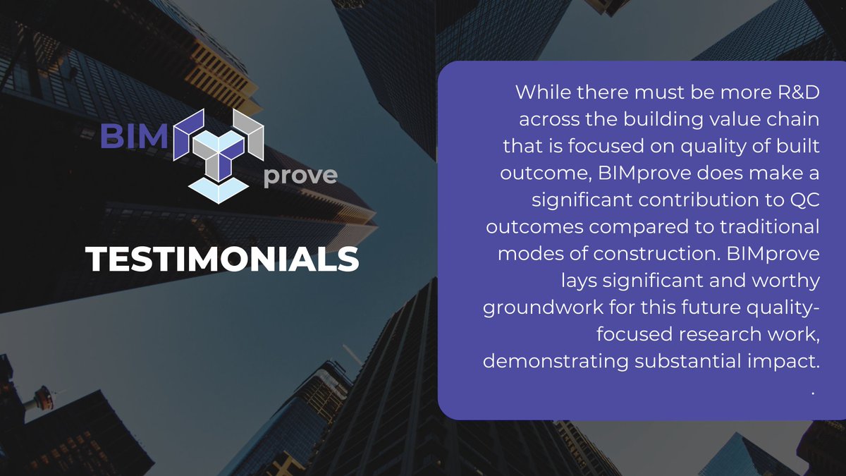 🎉Glowing testimonials 🚀 that validate the success of our #BIMprove project! Big thanks to our amazing team! We can't wait to see what's next for  technology!🔝
MORE: bimprove-h2020.eu
#DigitalTransformation #Industry40 #AI #AR #VR #horizoneurope #horizoneu