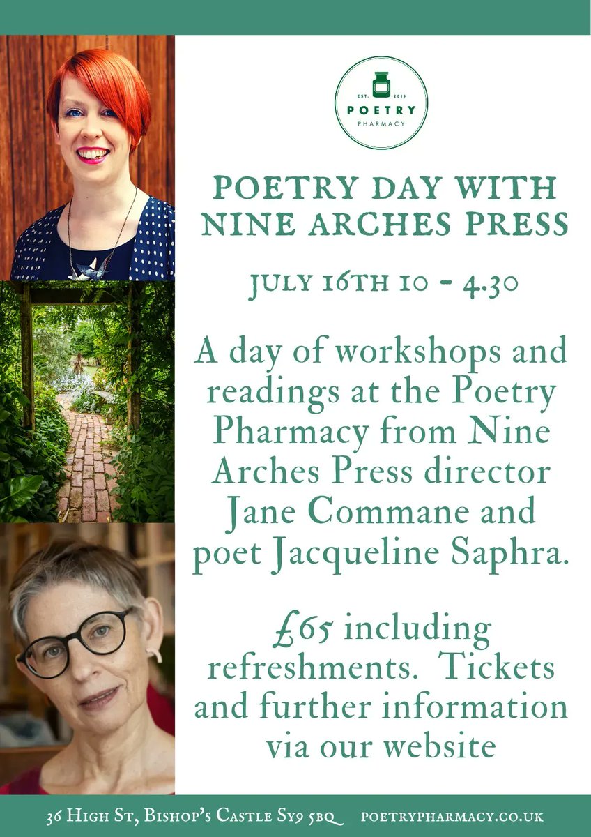 THIS SUNDAY 16th @poetrypharmacy #poetry workshops with @jsaphra and @CommaJane plus guest @jessmkrjy joining them for readings. In such inspiring suroundings, don't miss out! Day tickets here: buff.ly/3NdhmqC