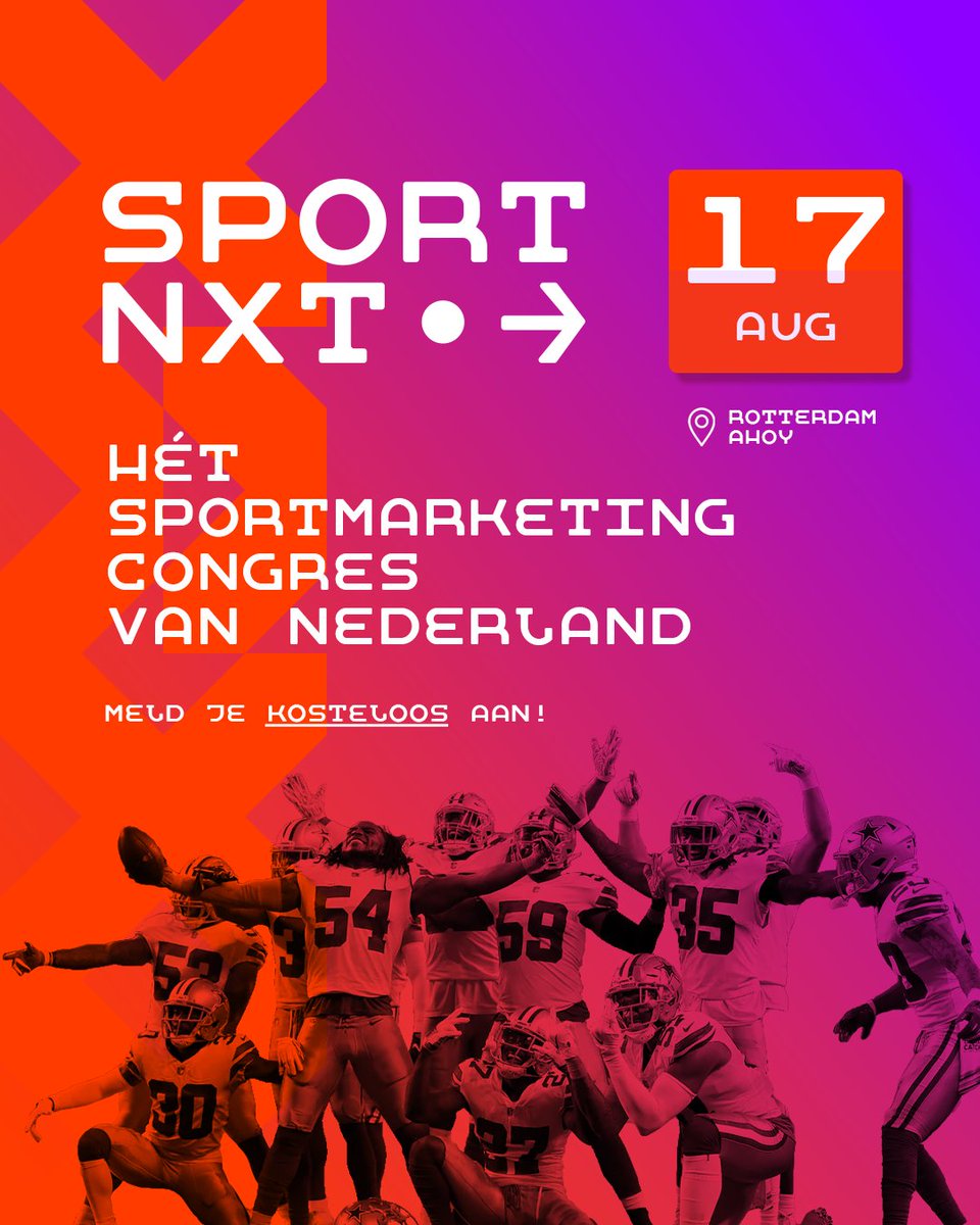 SportNXT 2023 is een must voor iedereen die zich in het speelveld begeeft van marketing, media, overheden en/of entertainment in relatie tot sport, voor iedereen die nieuwsgierig is en een waardevol netwerk wil creëren.

Kosteloos aanmelden?
👉sportnxt.nl