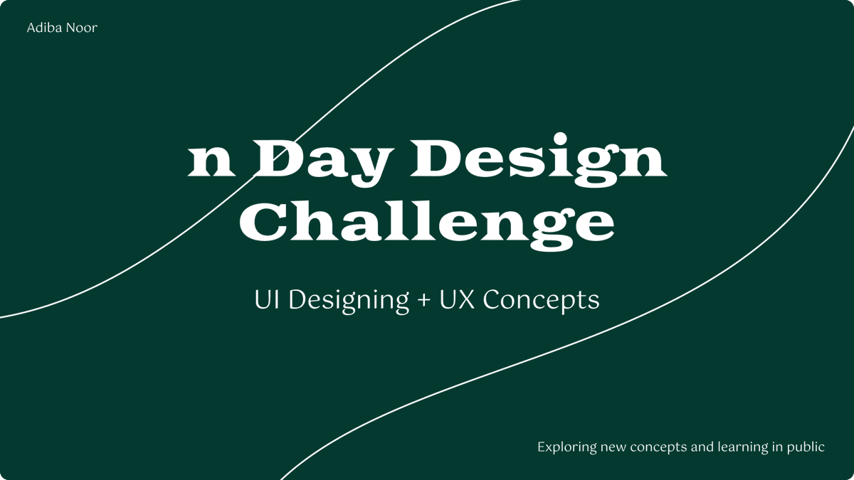 AdibaNoor003's tweet image. Starting from this month I will be learning &amp;amp; exploring new concepts and designs through a "n day design-a-thon"

(not sure about the value of n🙃)
*just trying to stay consistent and not procrastinate🤞 #designchallenge #publiclearning #exploring #design #uiux

Let's Do this😤🙌