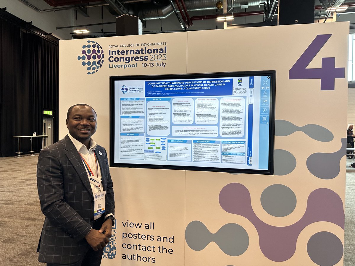 ⁦<a href="/abdulpjalloh/">Abdul Jalloh, MD, MMed (Psych), PGDip, MSc, FCPS</a>⁩ presenting @ #RCPsychIC on community mental health workers’ perceptions of depression and barriers to care. Well done! ⁦<a href="/rcpsych/">Royal College of Psychiatrists</a>⁩ ⁦<a href="/rcpsychAfrica/">RCPsych AfricanDivision</a>⁩