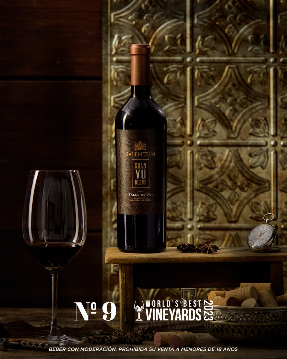 BodegaSalentein's tweet photo. Agradecidos por este reconocimiento de @worldsbestvineyards como la Bodega Nº9 del mundo, queremos invitarlos a vivir la #ExperienciaSalentein y disfrutar de este gran premio. https://t.co/Ly0V12Zbig