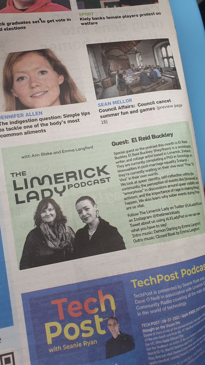 LkLadyHQ's tweet photo. There we are now in the nuachtán! Thanks as always to our pals at @limerickpost for supporting and spreading the word about the podcast ❤️ #LKLadyPod https://t.co/n80WBJh4Ku