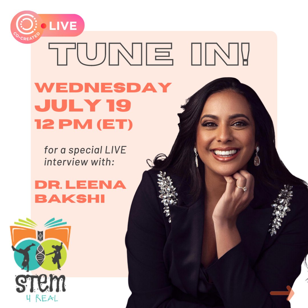 CoCreated404's tweet photo. How can teachers make small, simple shifts to help ALL students feel engaged and included in S.T.E.M.?

In what ways is the School-to-STEM career pipeline broken and how do we fix it?

Tune in on Wednesday at 12 pm ET to get the answers LIVE from Dr. Leena Bakshi of @STEM4Real! https://t.co/UZns4saX6U