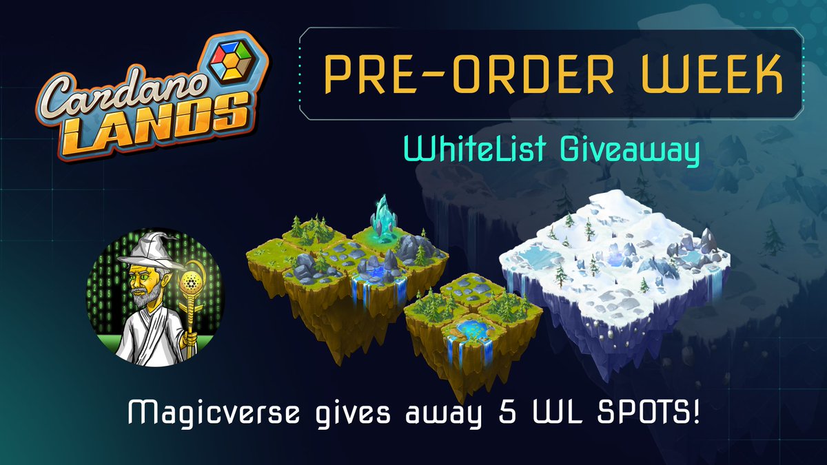 MagicverseNFT's tweet image. #GIVEAWAY with CardanoLands for their  LAND PRE-ORDER WEEK WhiteList !!

🏆 Prize: 5x Land Pre-Order WL spots

Steps to participate:
✅Follow @MagicverseNFT + @cardanolands
✅❤️+ RT:
✅Tag 3 friends 

⏰ 48hs 

BECOME A LAND OWNER!
#CNFTGiveaway #GiveawayNFT #NFTCommmunity