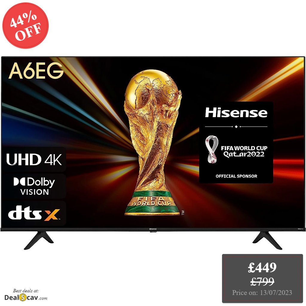 WOW! 44% on Hisense 65A6EGTUK (65 Inch) 4K UHD Smart TV, with Dolby Vision HDR, DTS Virtual X, Youtube, Netflix, Disney +, Freeview Play and Alexa Built-in, Bluetooth and WiFi (2022 NEW)?
Don't miss it!
https://t.co/iFWfiU2amC https://t.co/KFjSBzyKID