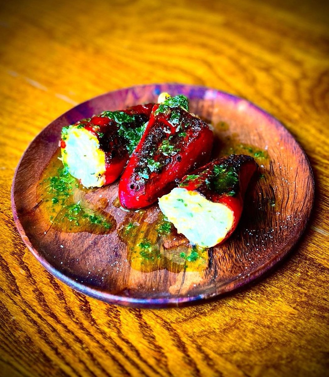 Tonight we have Piquillo Peppers stuffed with Salt Cod 🐟