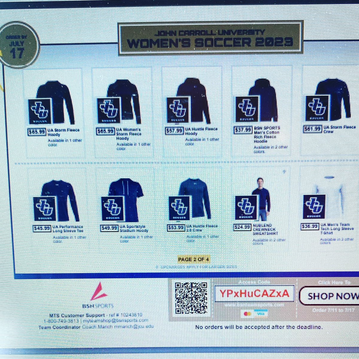 The JCU Women’s Soccer Team Shop is now open through July 17th. Get everything you need to support your favorite program in one place. Use the link in the bio to order!⚡️💙💛⚽️