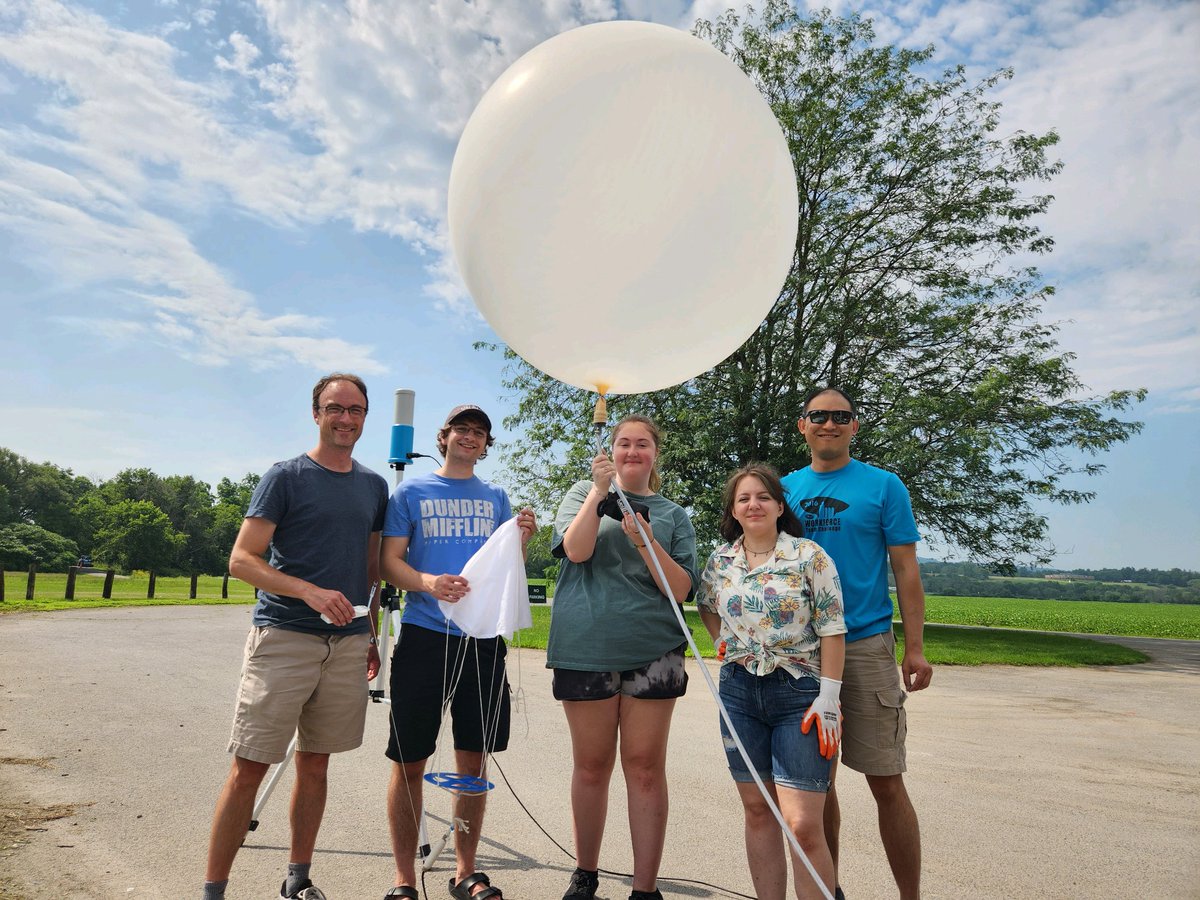 ualbany's tweet photo. In advance of today's anticipated severe weather, students &amp; researchers from #UAlbany's Department of Atmospheric and Environmental Sciences are launching weather balloons as part of a summer-long project funded by @NOAA to collect atmospheric data around severe weather events! https://t.co/XvWs4bQjCt