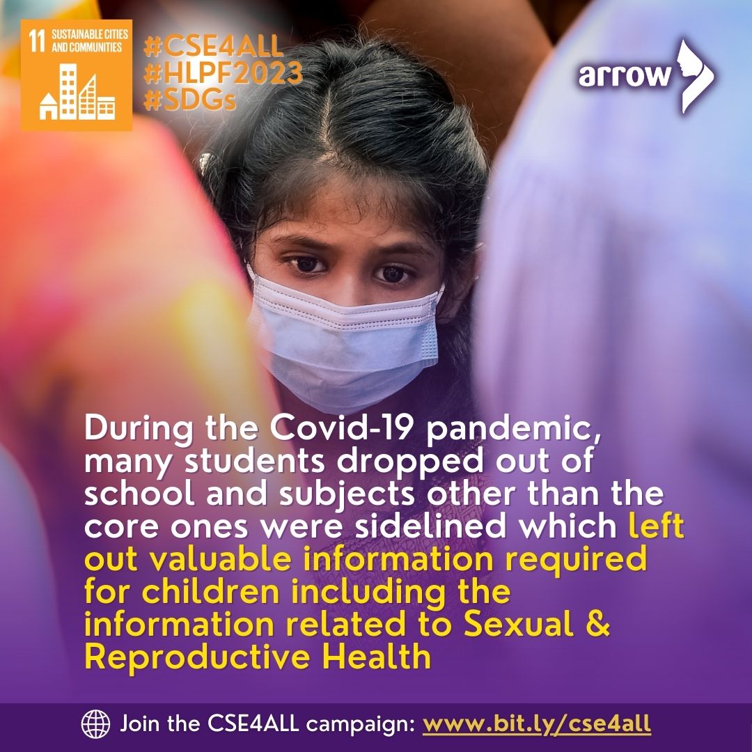 ARROW_Women's tweet photo. Strong contingency plans for education systems are needed to better prepare for potential natural disasters and global crises &amp; create a resilient and future-proof education system. 
#SDG11 #HLPF2023 #CSE4ALL #SDGs https://t.co/6LyQcACG8l